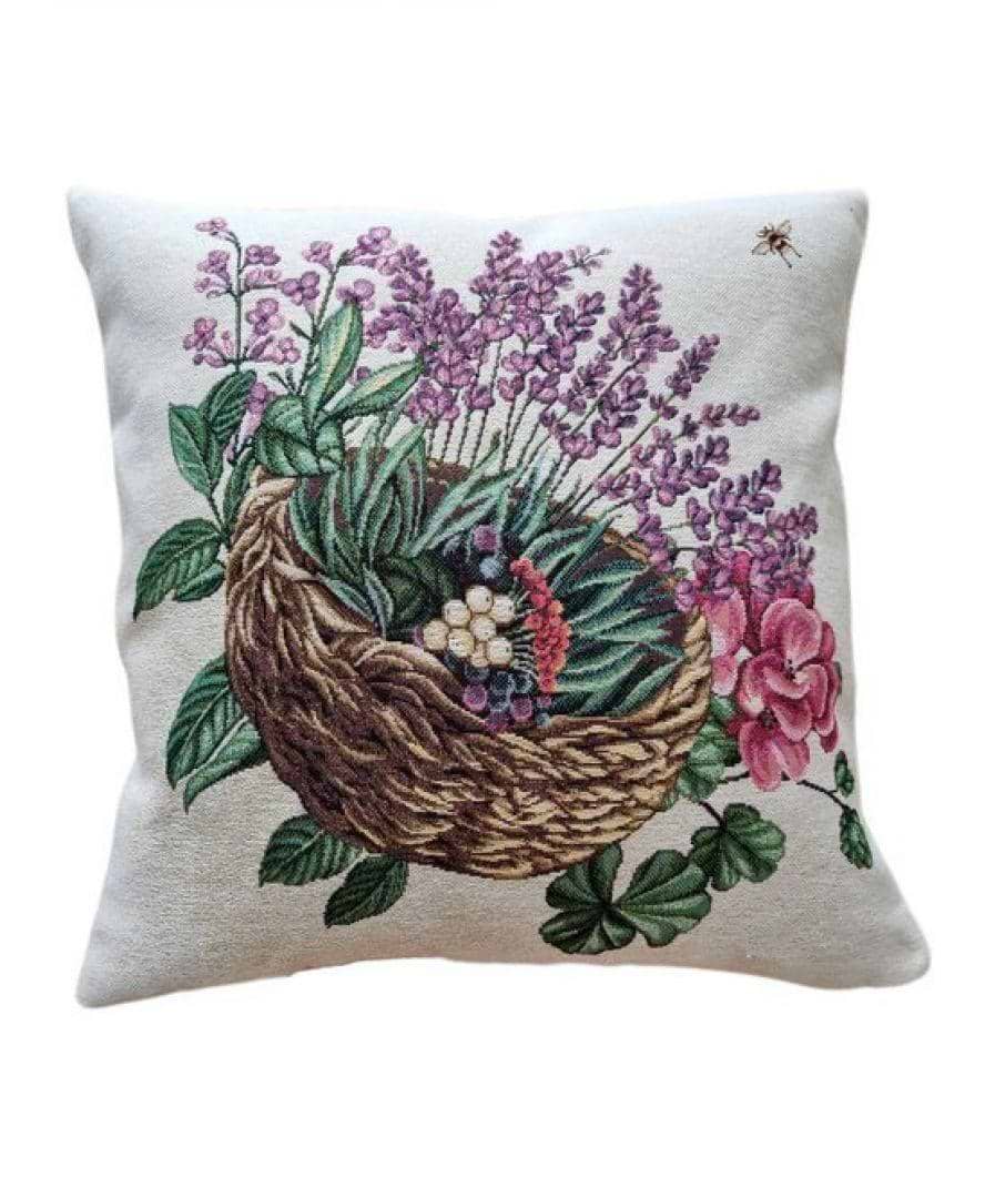 Подушка декоративна Прованс Лавандове поле Кошик лава 45х45 см (026065)