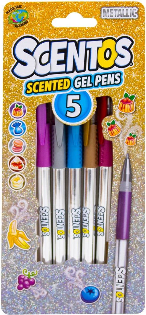 Набір ручок Scentos ароматних гелевих Металічне сяйво 5 кольорів (12265) - Фото 1
