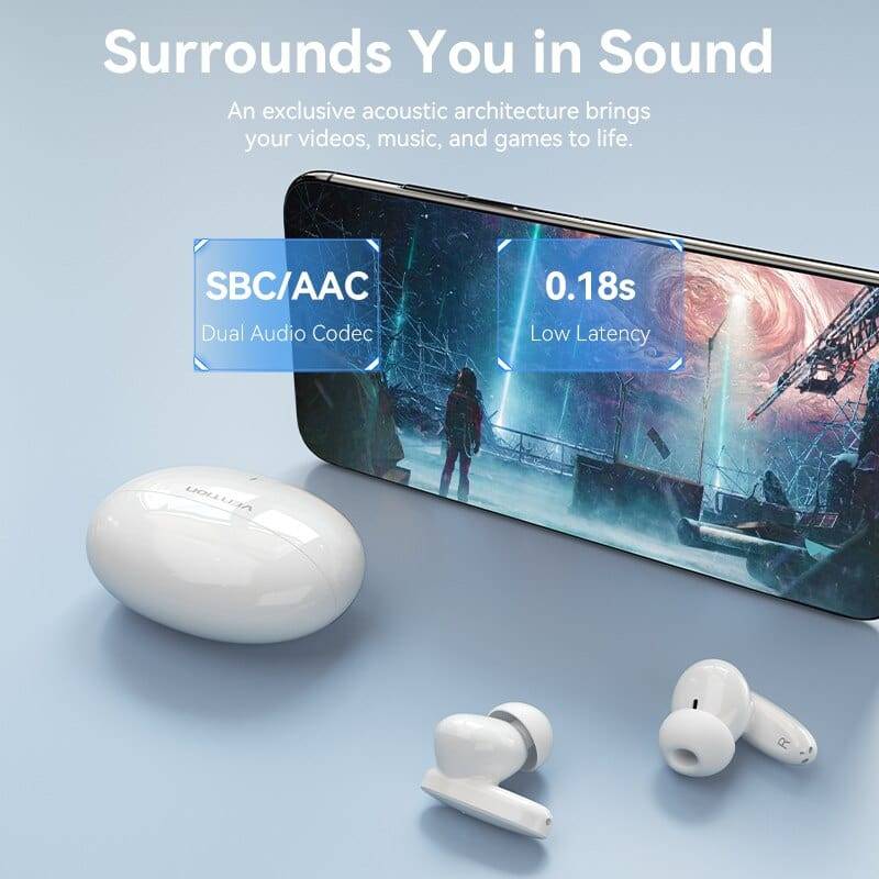 Фото - Навушники вкладиші бездротові TWS Vention Elf Earbuds E01 White (NBFW0)