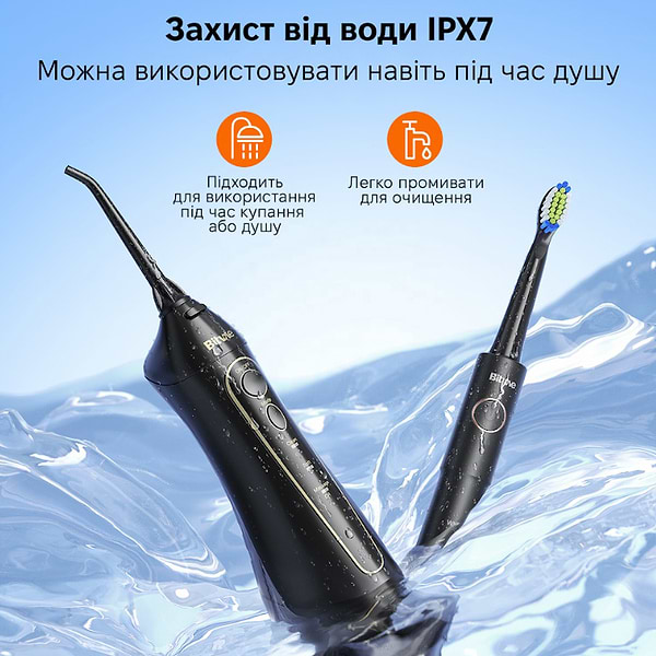 Фото - Іригатор Bitvae F5020 Black + зубна щітка E11 Black