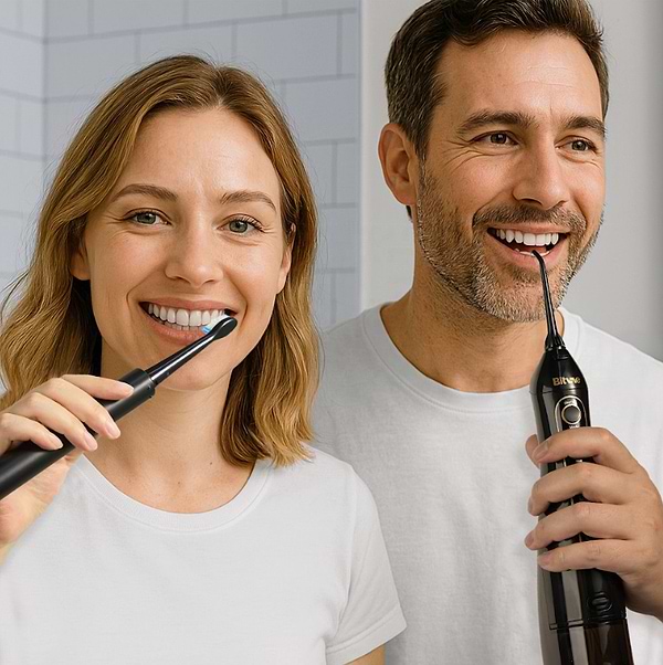 Фото - Іригатор Bitvae F5020 Black + зубна щітка E11 Black