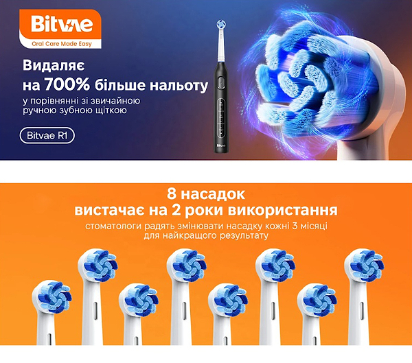 Фото - Зубная щетка электрическая Bitvae R1 Black