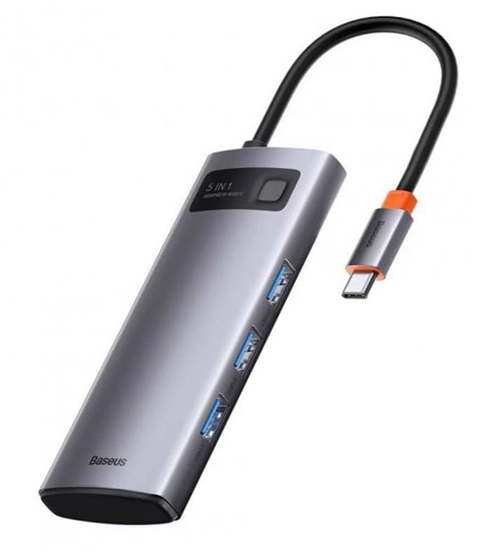 Купити Док-станція Baseus USB3.1 USB Type C PD 100W/HDMI 4K 60 Hz/3хUSB 3.2 Gen1/ 5in1 (CAHUB-CX0G) - Фото 1 Док-станція Baseus USB3.1 USB Type C PD 100W/HDMI 4K 60 Hz/3хUSB 3.2 Gen1/ 5in1 (CAHUB-CX0G) - Фото 1