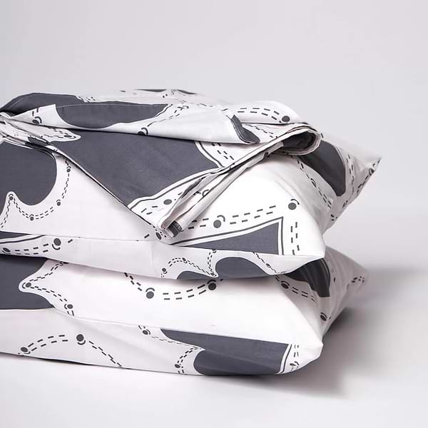 Фото - Комплект постільної білизни Moon&Star Бязь Gold Люкс Grey Love 160х220 +нав. 70х70 см 2 шт. (MS-890000320)