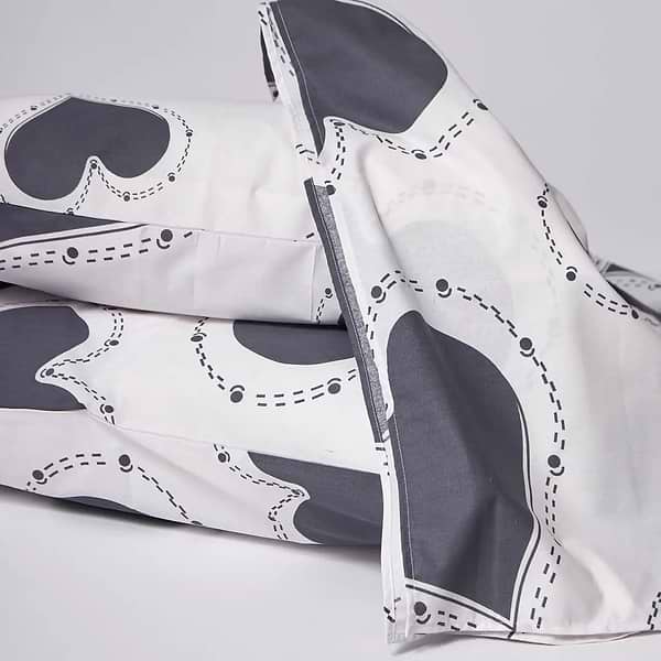 Фото - Комплект постільної білизни Moon&Star Бязь Gold Люкс Grey Love 160х220 +нав. 70х70 см 2 шт. (MS-890000320)