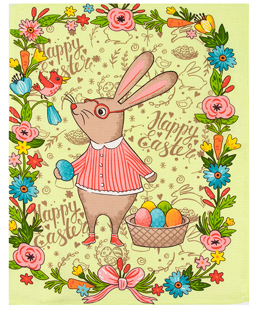 Полотенце кухонное Руно 45х60 ваф. (205.15_Пасха салатовый_1)