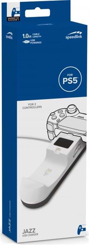 Фото - Зарядна станція для геймпада Speedlink Jazz USB Charger for Sony PS5 White (SL-460001-WE)