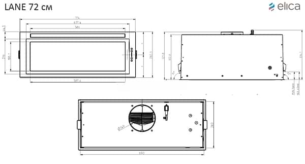 Фото - Витяжка вбудована Elica LANE IX/A/72