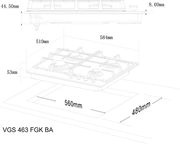Фото - Варочная панель газовая Interline VGS 463 FGK BA