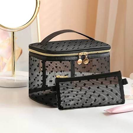 Косметичка Love You Home 14х21х14 см +10х19 см чорний (59044)