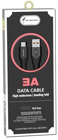 Фото - Кабель синхронізації даних SkyDolphin S01T USB-USB Type-C 1m Black (USB-000583)