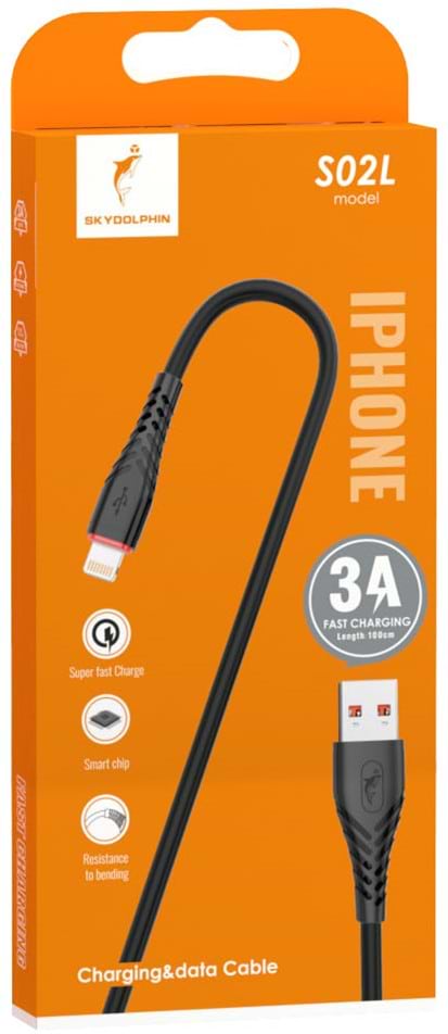 Кабель синхронізації даних SkyDolphin S02L USB - Lightning 1м Black (USB-000587)