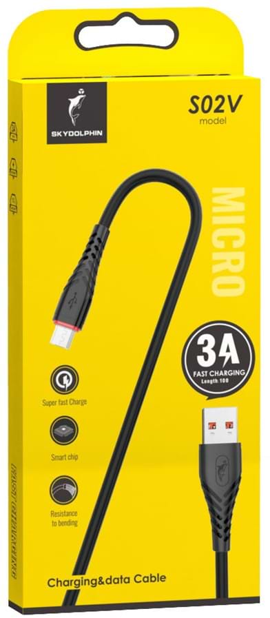 Кабель синхронізації даних SkyDolphin S02V USB-microUSB 1m Black (USB-000591)