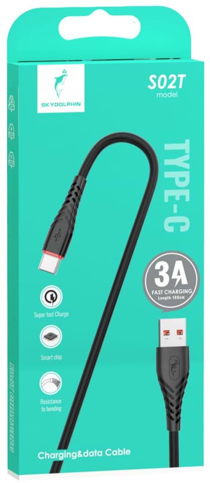 Фото - Кабель синхронізації даних SkyDolphin S02T USB-USB Type-C 1m Black (USB-000589)