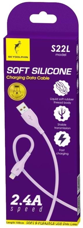 Кабель синхронізації даних SkyDolphin S22V Soft Silicone USB - microUSB 1 м Violet (USB-000606)