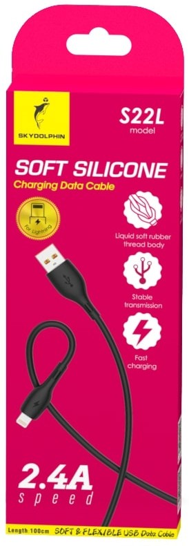Кабель синхронізації даних SkyDolphin S22V Soft Silicone USB - microUSB 1 м Black (USB-000607) - Фото 1