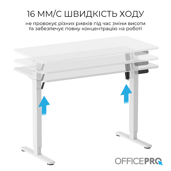 Фото - Стіл комп'ютерний OfficePro ODE1260W White