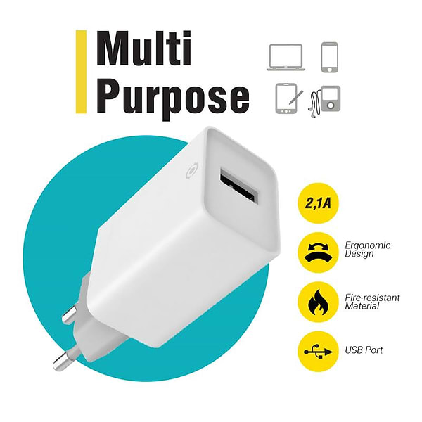 Фото - Мережевий зарядний пристрій Piko TC-211 (1USBx2.1A) White (1283126515156)