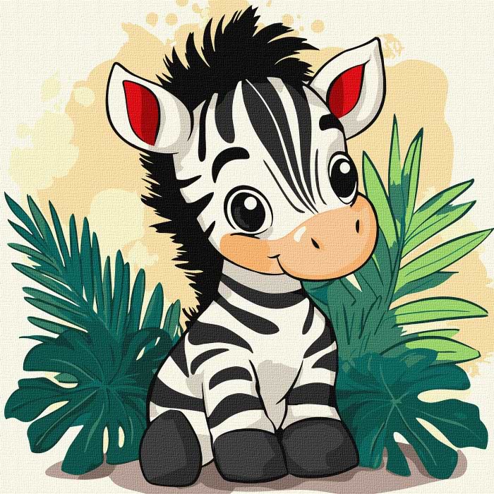Картина по номерам Ideyka Веселая зебра 30х30 см (KHO1273)