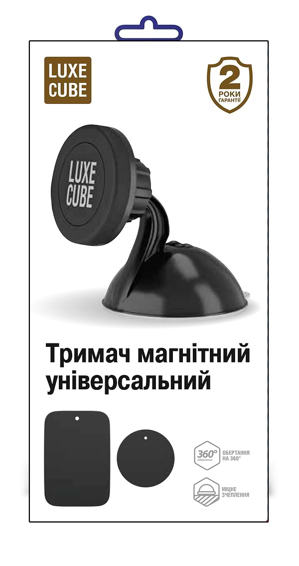 Фото - Автотримач Luxe Cube Black (4826668690010)