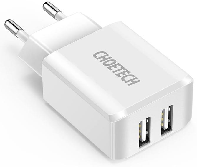 Сетевое зарядное устройство Choetech 2USBх2A White (C0030)