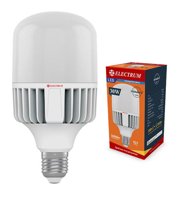 Світлодіодна лампочка Electrum промислова 30W E27 4000K A-LP-1947