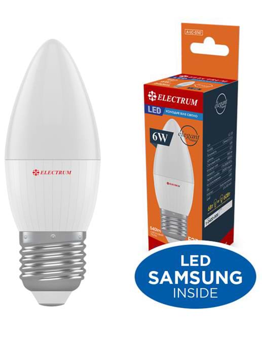 Лампочка світлодіодна Electrum 6W E27 4000K A-LC-0747