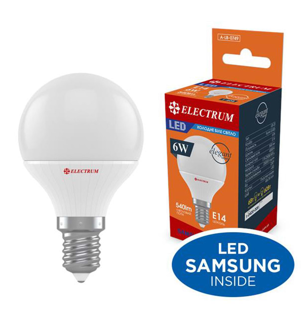 Лампочка світлодіодна Electrum 6W E14 4000K A-LB-0749
