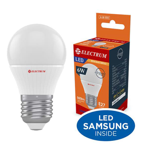 Фото - Лампочка світлодіодна Electrum 6W E27 3000K A-LB-1010 Фото - Лампочка світлодіодна Electrum 6W E27 3000K A-LB-1010