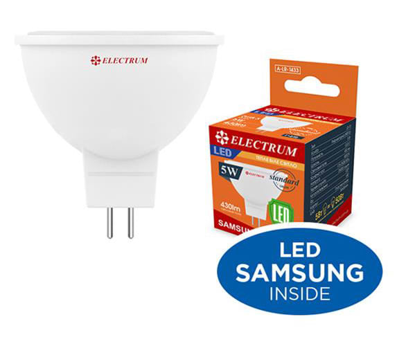 Лампочка світлодіодна Electrum MR-16 5W GU5.3 3000K A-LR-1432