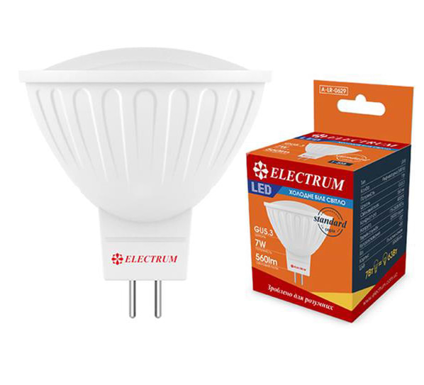 Лампочка світлодіодна Electrum MR-16 7W GU5.3 4000K A-LR-0629