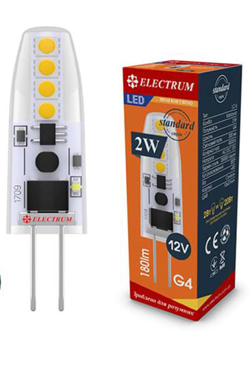 Світлодіодна лампочка Electrum 2W G4 12V 3000K A-LC-0907