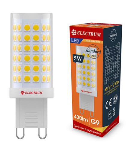 Фото - Світлодіодна лампочка Electrum 5W G9 3000K A-LC-1897