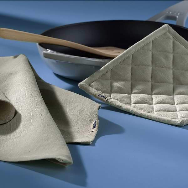 Фото - Рушник кухонний Kela Puro Beige (12813)