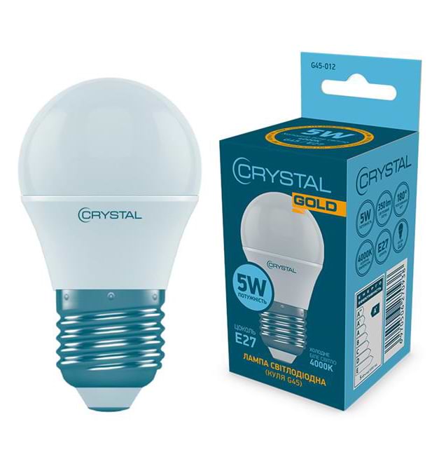 Лампочка світлодіодна Crystal Gold 5W E27 4000K (G45-012)
