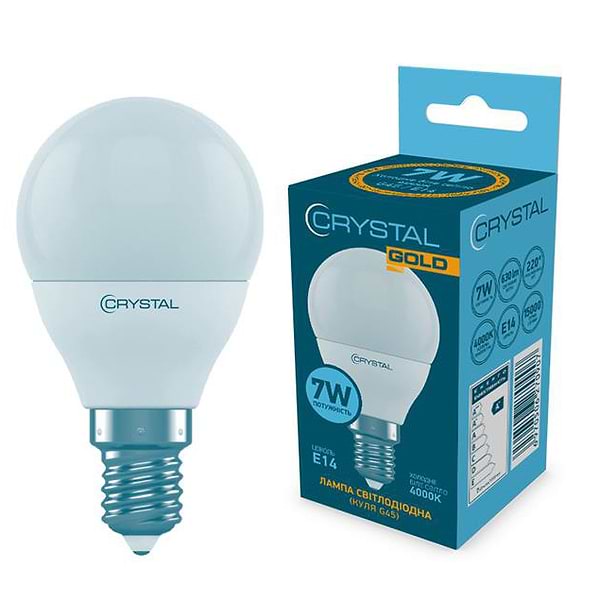 Фото - Лампочка світлодіодна Crystal Gold 7W E14 4000K (G45-023)