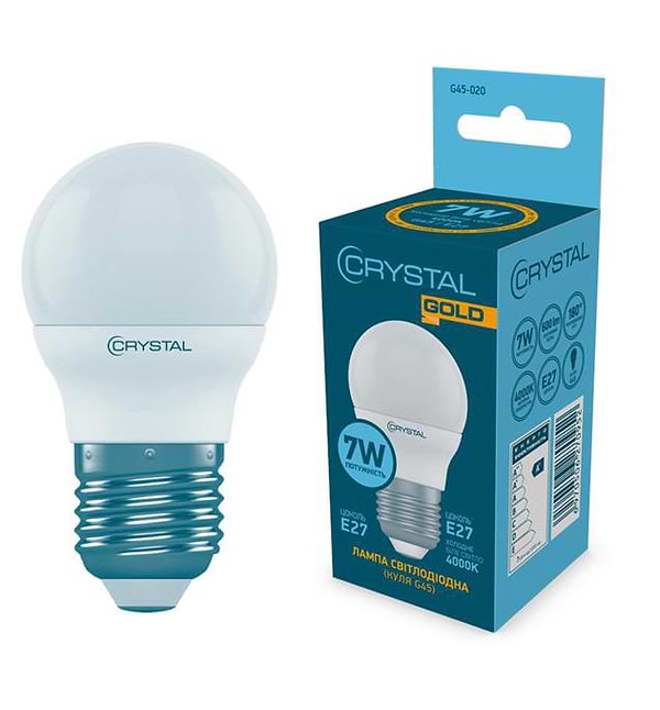 Фото - Лампочка светодиодная Crystal Gold 7W E27 4000K (G45-020)