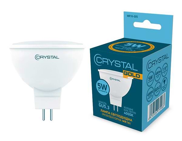 Фото - Лампочка світлодіодна Crystal Gold MR-16 5W GU5.3 4000K (MR16-005)