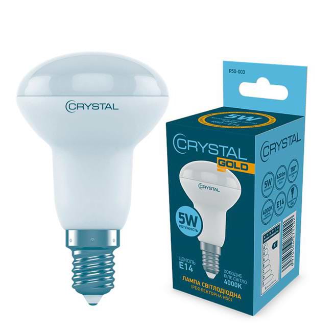 Лампочка світлодіодна Crystal Gold 5W E14 4000K (R50-003)