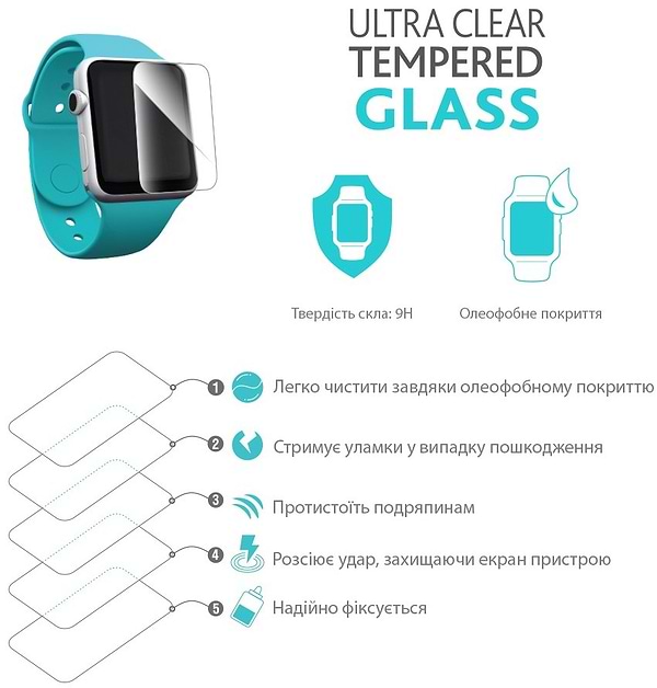 Фото - Захисне скло для смарт-годинника Piko Full Glue for Apple Watch 4 40 mm Black (1283126488962)