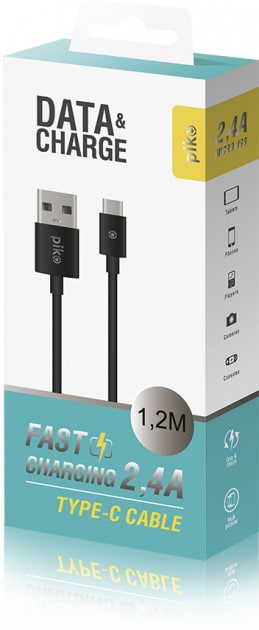 Фото - Кабель синхронізації даних Piko CB-UT11 USB Type-C 1,2 Black (1283126489174)