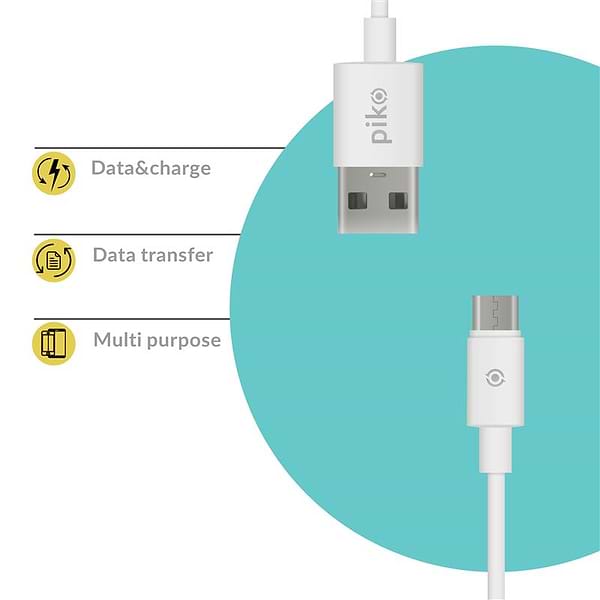 Фото - Кабель синхронізації даних Piko CB-UM11 USB-microUSB 1.2m White (1283126496172)