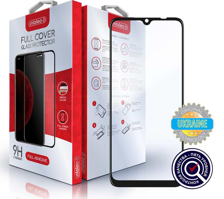 Захисне скло для смартфону Intaleo Xiaomi Redmi 9A Full Glue Black (1283126503979)