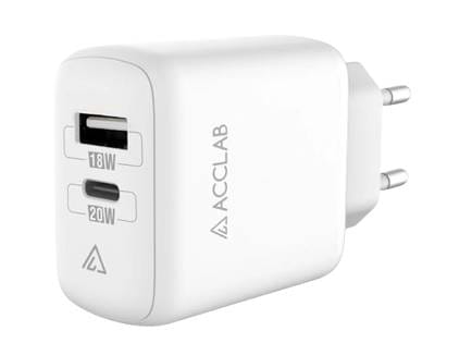 Фото - Мережевий зарядний пристрій ACCLAB AL-TC220 1xUSB, 1xType-C White (1283126556494)