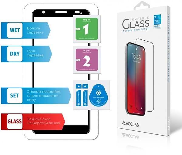 Фото - Захисне скло для смартфона
 ACCLAB Full Glue for ZTE A3 2020 Black (1283126508929)
