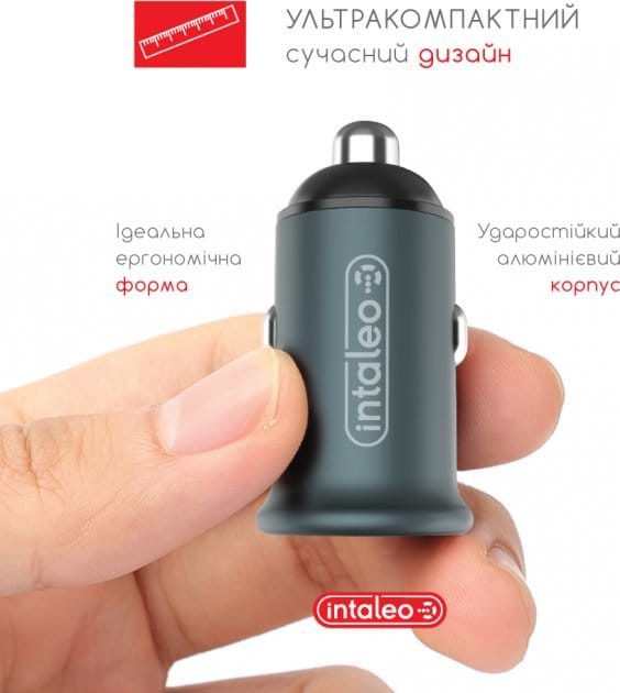 Фото - Автомобільний зарядний пристрій Intaleo CCGQPD120T (USB, 3A) Grey + кабель USB Type С (1283126509957)