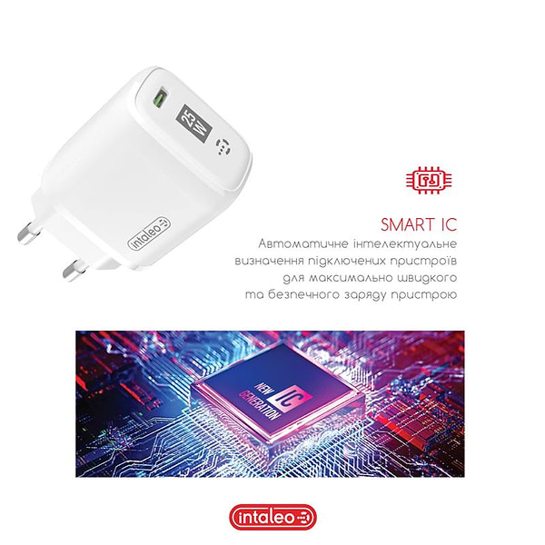Фото - Мережевий зарядний пристрій Intaleo TCGQPD125 (1USBx3A) White (1283126538827)