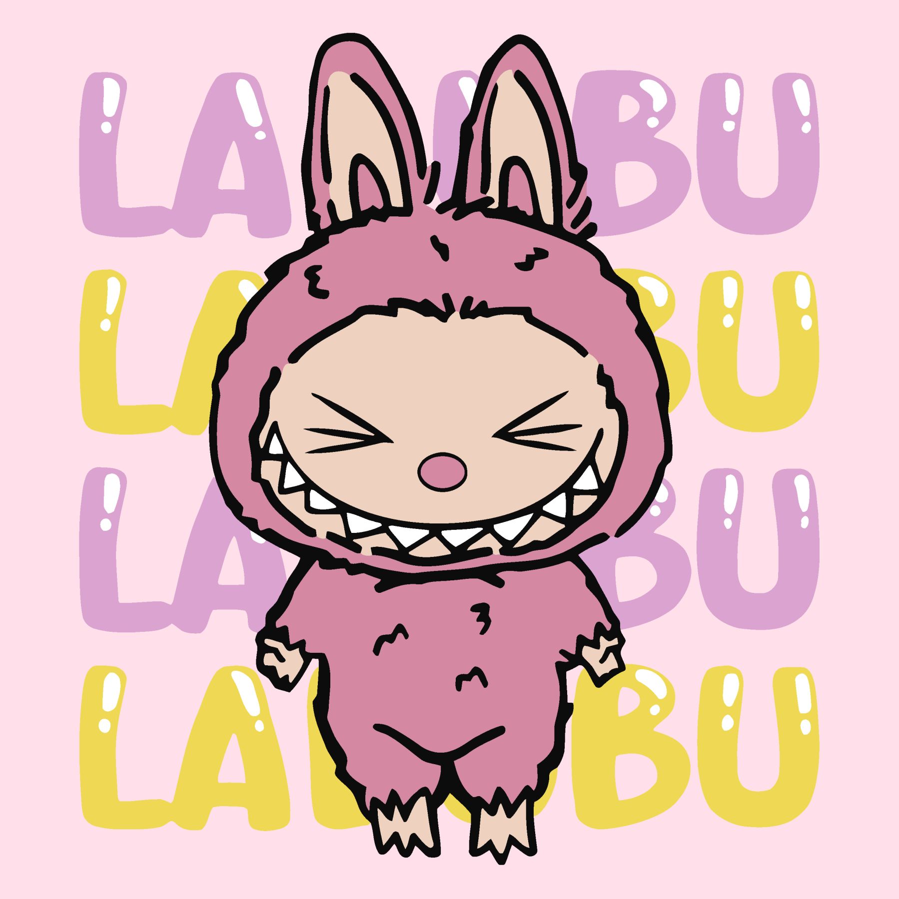 Фото - Картина за номерами Ideyka для дітей "Вона лабубу" 25х25 см (KHO1286)