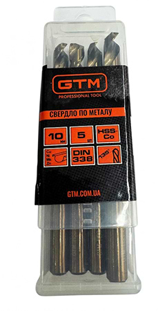 Сверло GTM 10,0 мм HSS-Co5 5 шт. (ECo-100K)