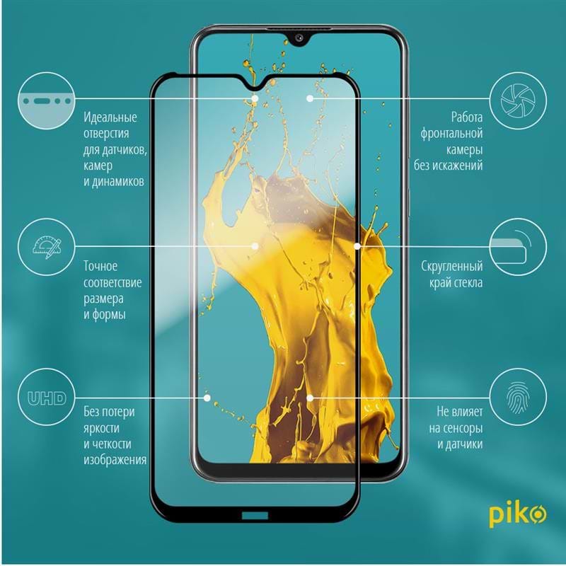 Захисне скло для смартфону Piko Xiaomi Redmi Note 8 Black Full Glue 0.3mm 2.5D (1283126496134)